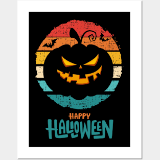 Halloween Scary Evil Pumpkin Funny Pumpkin Head Posters and Art